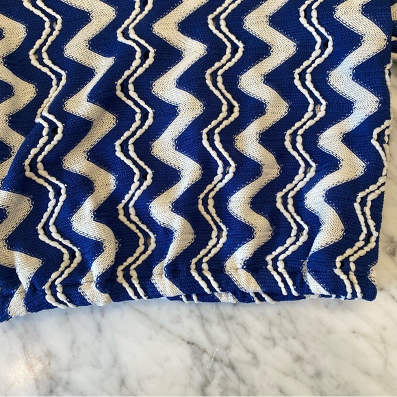 Women's & Other Stories Cropped Woven Top, Wavy Blue/White Size XS - Picture 7 of 7